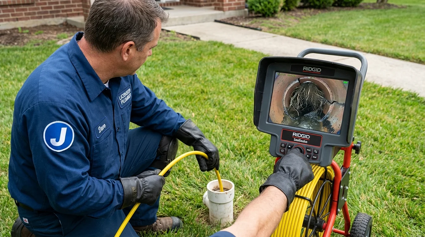 Sewer camera inspection being performed by Johns Plumbing LLC in Driggs