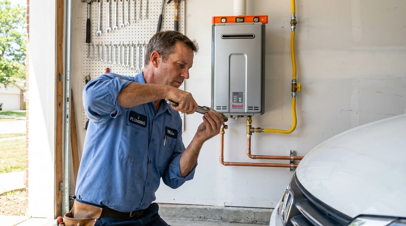 Tankless water heater installation by a Johns Plumbing LLC plumber in Driggs